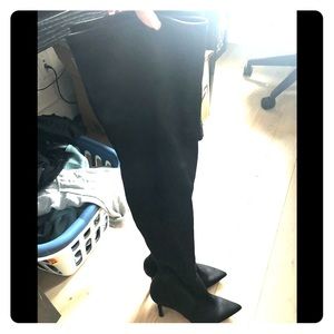 Aldo satin over the knee black boots